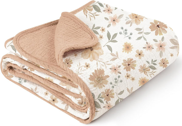 Konssy Muslin Baby Blankets, 100% Cotton Crib Blanket for Baby Infant Toddler, Super Soft and Lightweight, 40"x36"