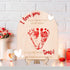 PATRDIO My First Valentine Footprint Wooden Board - Gender Revealing Wooden Decoration, Diy Footprint Wood Craft, Our