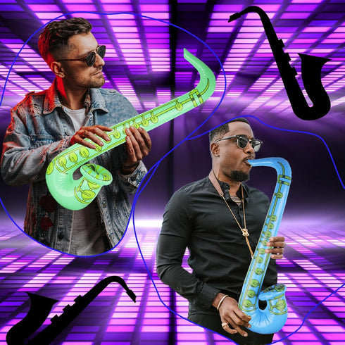 3PCS Inflatable Musical Instruments, Saxophone Toy for Concert Themed Party Decoration Supplies