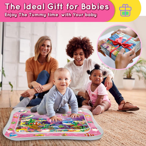 Infinno Tummy Time Water Mat for Babies, Sensory Development Toy for 3-9 Months, Great Gift Idea