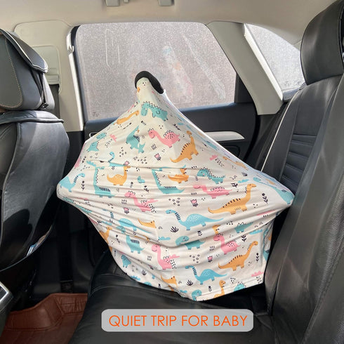 Multi-use Carseat Covers Breastfeeding Cover - Stretchy Canopy Cover for Babies, Boys and Girls Shower Gifts
