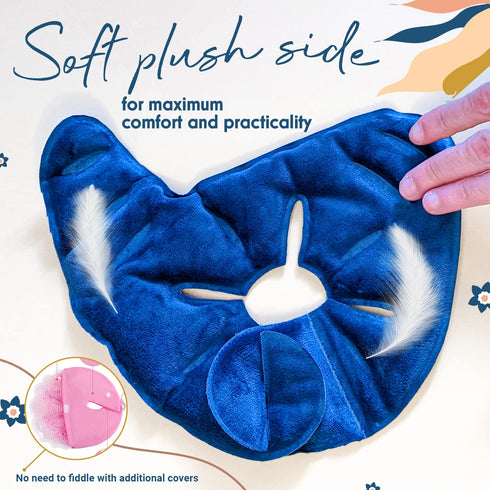 InstaRelief Breast Therapy Pack - 2 Navy Blue Hot/Cold Gel Ice Packs for Mastitis Relief and Breastfeeding