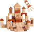 MOMOARI Alphabet Number Early Math Wooden Building Blocks Set - 86 Blocks in