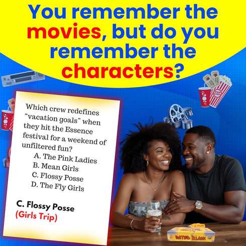 Rated Black Card Game for Adults - Black Game Night Trivia for the Culture - African American Films - From Hood Movies