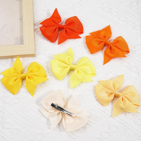 30PCS Girls' Hair Accessories - 15 Colors Grosgrain Ribbon 3.5-inch Alligator Clips and Pigtail Bows for Toddlers and