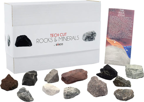 EISCO Rock Cycle Kit, 12 Pieces with Metamorphic, Igneous & Sedimentary Rocks for Fun Geology Activity