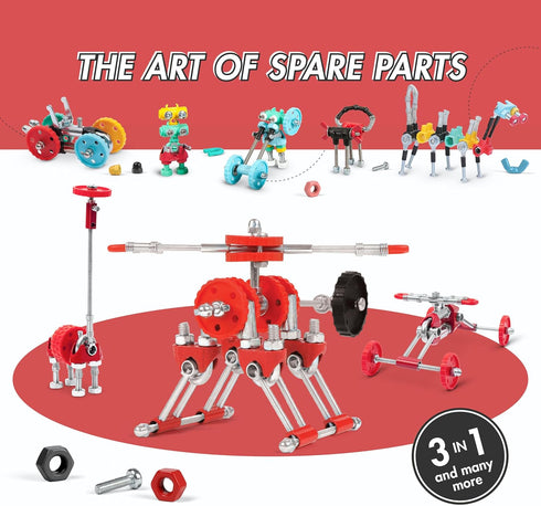812, The Off Bits Build Your Own Helicopter Toy, SkyBit Transport Educational Stem Building Toys for Boys and Girls