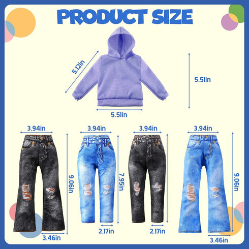 8 18 Inch Summer 18 Inch Bencailor Pieces Doll Clothes Dolly Girl Accessories Cotton Sweaters Denim Pant Regular Outfit