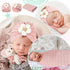 Baby Girl Blankets Newborn Set, 3 Pieces Receiving Blanket with Flower Headbands for Infant Toddler Kids