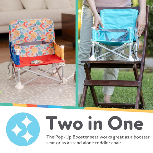 6+ 3-Point Summer Nuby Pop-Up Booster Seat with Removable Tray - Months - Portable Booster Seat for Floor