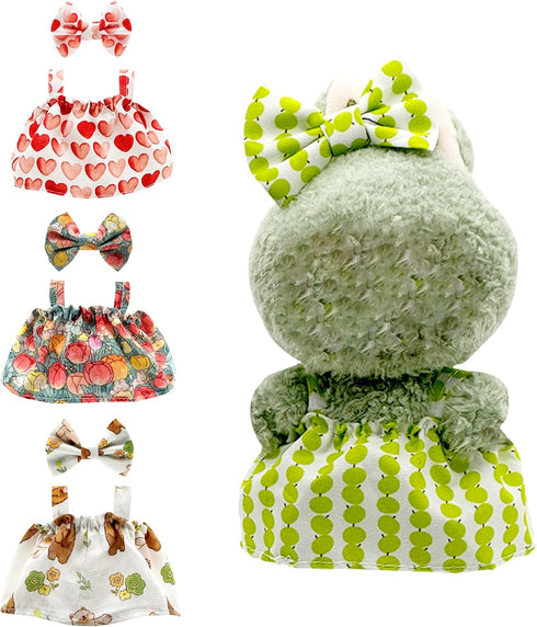 Digabi 17cm Doll Clothes 8 Piece Set Strap Dress and Bow Headband for