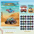 Eaezerav Pin the Wheels on the Truck Game, Monster Truck Poster, 36 Tyres Stickers, 2 Blindfolds for Car Theme Birthday