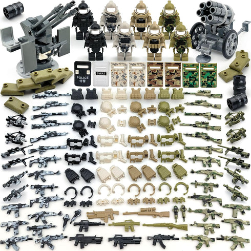 ALEYOOTECHE 350+ PCS Military Weapon Pack Accessories for Swat Team Building Block Toy