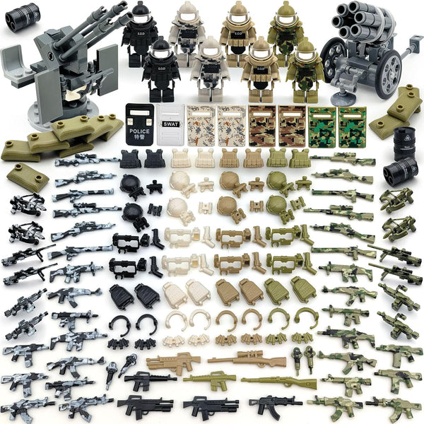 ALEYOOTECHE 350+ PCS Military Weapon Pack Accessories for Swat Team Building Block Toy