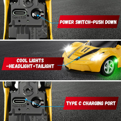 1/64 4-7 8-12, 2.4GHz 3 SASBSC Mini Rc Car Toys for Boys Age Small App & Remote Control Cars with Speed Modes for Kids