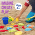 3-10 18pc 4 10 Click N' Play Beach Toys for Kids - Sand Toys Including Sand Buckets for Kids with Sifter, Watering Can