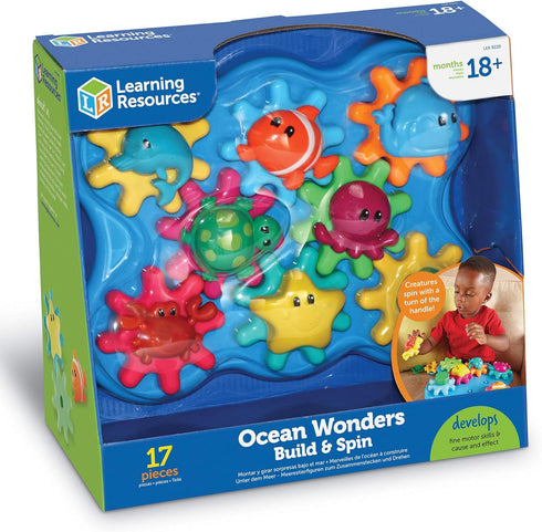 Set, 17 18+ Learning Resources Ocean Wonders Build & Spin, Gears Toy & Building Pieces, Ages months