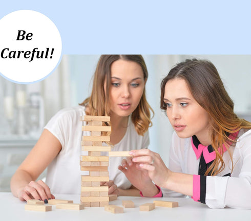 Number 1 in Gadgets 48 Timber Tower Wood Block Stacking Game, Piece Classic Wooden Blocks for Building, Toppling