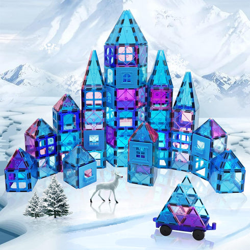 Magnetic Tiles Kids Toys, 47pcs Building Blocks for 3-8 Year Old Boys and Girls, Educational Fun