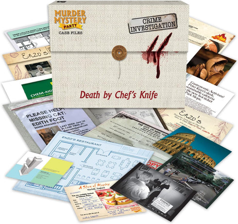 Murder Mystery Party Case Files, Death by Chef's Knife for 1 or More Players Ages 14+