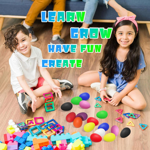 120 Pcs Plastic Egg Shakers, Easter Egg Shaker Percussion Musical Maracas, Plastic Easter Egg for Kids Toys Learning DIY