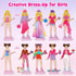 3 4 5 6 7 8 Mocoosy Wooden Magnetic Dress Up Dolls for Girls Pretend Play, Magnet Dolls with Storage Case, Travel Game