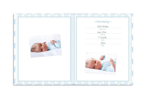 Lil' Peach First 5 Years Baby Memory Book, Chevron Keepsake Journal Scrapbook, 46 Fill In Pages, Gift for New Parents,