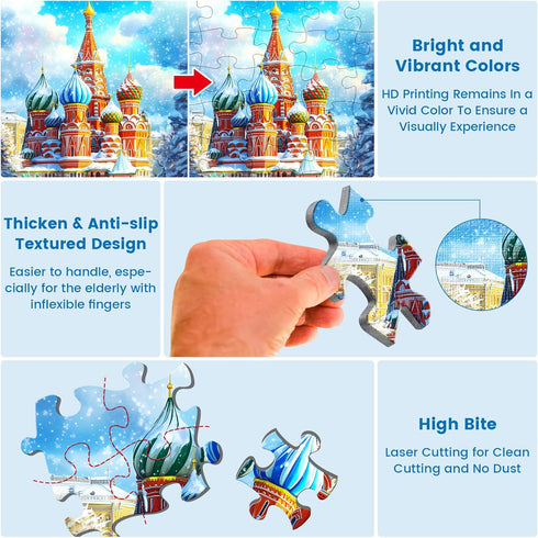 6 Packs 36 6 Large Piece Puzzle for Seniors,Dementia Alzheimer's Products Activities for Elderly Adults,Easy Puzzle