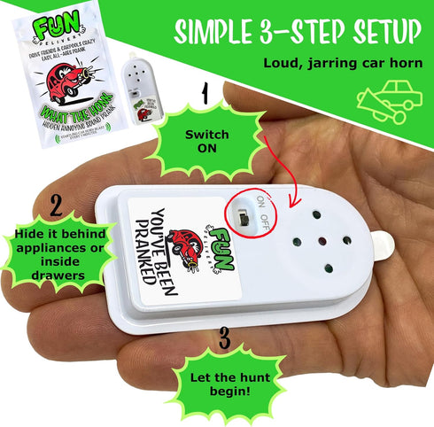 FUN delivery What The Honk: Hidden Car Horn Sound Prank Device Loud Random Honk Noise Maker for Office Pranks