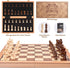 Set, 15 Inches Sets 2 Packed AMEROUS Magnetic Wooden Chess Handmade Wooden Folding Travel Chess Board Game