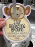 THREE LITTLE TOTS Animal Theme No Touching Baby Car Seat Sign or Stroller Tag, CPSIA Safety Tested