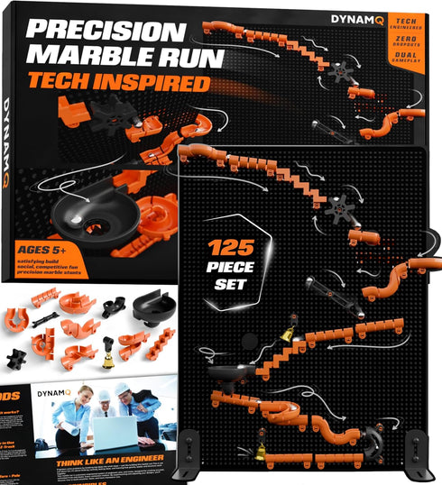 THE SCHOLAR ANT Precision Marble Run - 125 Piece STEM Building Set - Educational Learning