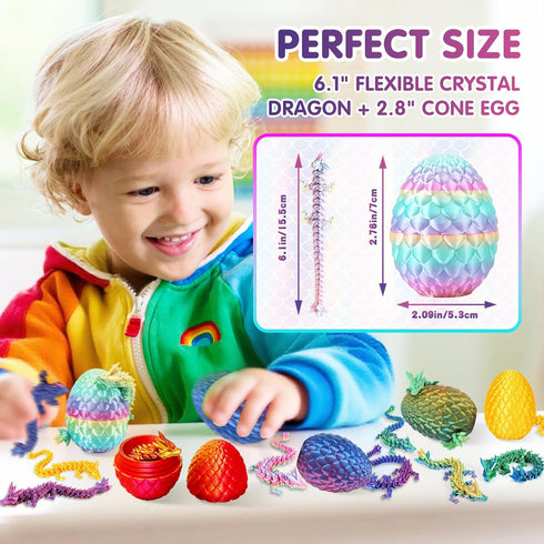 Apear1 16PCS 3D Printed Dragon Eggs with Dragon Inside, Prefilled Easter Basket Stuffers Dragon Egg, Animals Toy Party