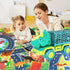 JKGIFTS 3-5, 15 Set Dinosaur Truck Toys for Kids Triceratops Car Toy with Dino Figures,Large Activity Play Mat