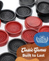 WE Games Wooden Checkers Pieces, 24 Red & Black Checker Pieces Only with Drawstring Storage Bag, 1.062-inch Diameter
