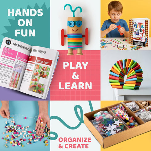 A&R CO. 3000+ 99 3-5, 4-6, 6-8, 8-12 Pcs Arts and Crafts Supplies & Materials for Kids - Ultimate Bulk Craft Kit