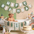 1st DCJHFJ Wild One High Chair Banner Felt Green Happy Birthday Banner Pre-Strung Birthday Party Decorations