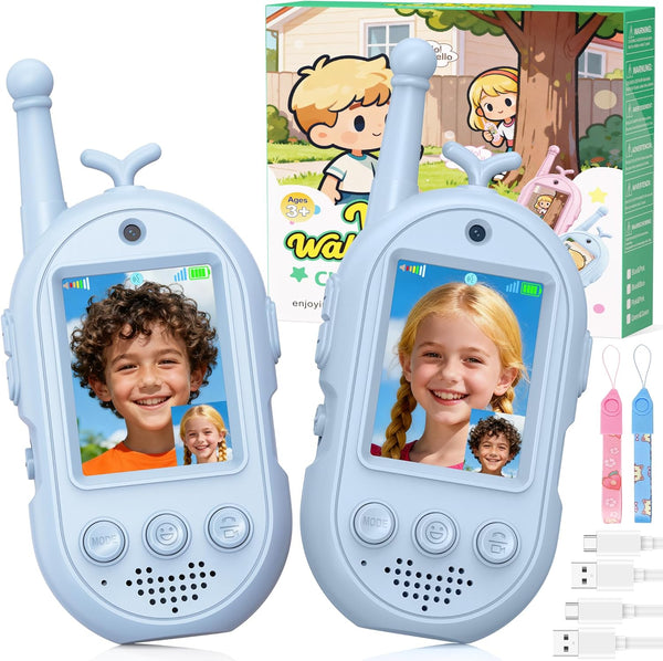 Gofunly Video Walkie Talkies for Kids-2 Pack, Kids Walkies Talkies with Voice Changer