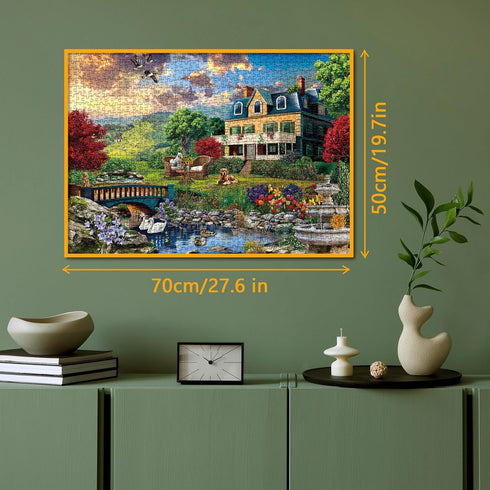 Country House Holiday 1000 Piece Puzzles for Adults, Colorful Nature Landscape Jigsaw