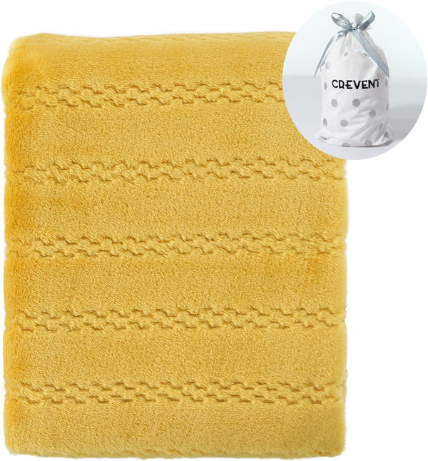 CREVENT 30''X40'' Soft Cozy Baby Blankets | Solid Color for Boys & Girls | Newborn Essentials for All Seasons (Sunshine