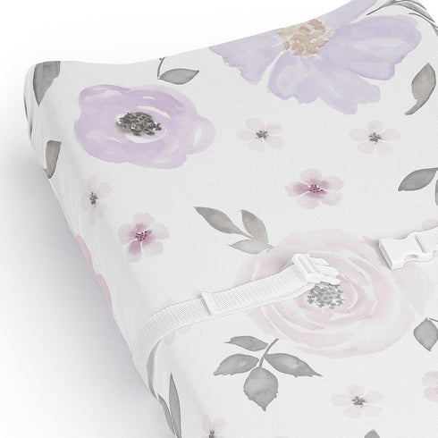 Sweet Jojo Designs Lavender Purple Boho Floral Girl Baby Changing Pad Cover Sheet Infant Newborn Diaper Change Mat