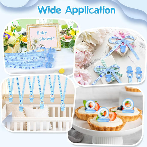 36 ZYFLSQ Pieces Baby Shower Pacifiers Necklace, Cute Acrylic Pacifier Necklaces for Baby Shower Games Boy Charm, Party