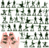 100 Pcs Army Men Toy Soldiers Set - Green Plastic Mini Figures, Assorted Poses for Boys Girls Play Set