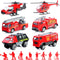 14 Pcs Fire Truck Toy Set, Mini Die-cast Fire Engine Car, Emergency Vehicle Playset for Kids