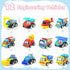 CLAPET 12 3-8 PCS Easter Egg Fillers with Pull Back Car, Prefilled Easter Toys Gifts for Year Old Boys Girls Kids