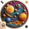 Qiuenisray Space Puzzles for Adults, 300 Pieces Solar System Planet Wooden Jigsaw