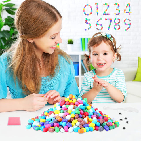 Junkin 1000 Pcs Magic Foam for Crafts, Corn Craft Kit for Arts and Crafts, Bulk for STEM Building Model Toys for