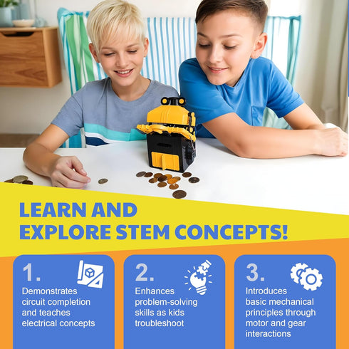 8 KidzRobotix - Money Bank Robot - Build a Piggy Bank for Kids Robot, Inspire STEM Learning, Boost Creativity