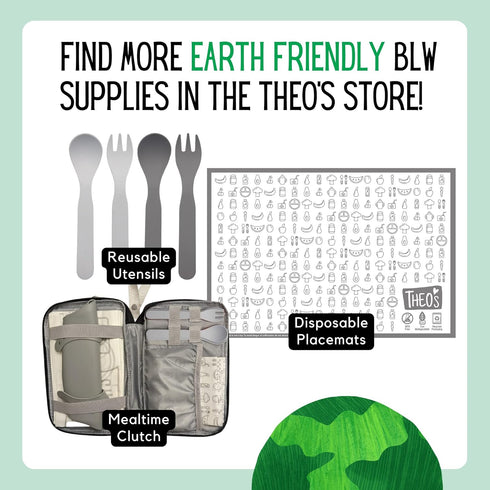 30 Pack (THEO001) | Disposable Splat Mats | Biodegradable + Compostable | THEO'S MATS | Under Highchair Splat Mat