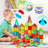 Dopyye 100 3 4 5 6 7 8 9 Magnetic Building Tiles for Kids, PCS Magnetic Blocks with Storage Bag, Magnet Tiles STEM